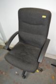 Black Upholstered Swivel Chair