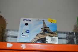 Nine Epson Ink Cartridges; Three Black, Two Yellow, Two Magenta and Two Cyan