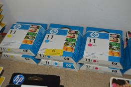 Two HP1 Magenta, Two HP11 Cyan and HP11 Yellow Inkjet Cartridges