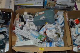 *Box Containing Assorted Electrical Components Including Time Switches, LED Lamps, Architectural