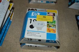 Two HP No.19 Black Inkjet Cartridges
