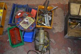 Electric Motor, Plastic Storage Boxes, Ironmongery, etc.