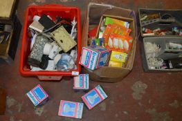 Two Boxes Containing Electrical Fittings, Light Bulbs, etc.