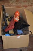 Box Containing Assorted Motor Spares, Hand Tools, etc.