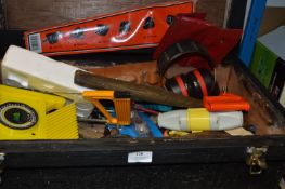 Box Containing Assorted Hand Tools, Ear Defenders, etc.