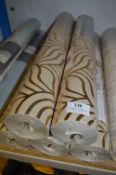 *Five Rolls of Muriva Wallpaper Art Deco Gold