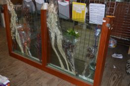 *Plate Glass Illuminated Room Divider with Artificial Floral Displays