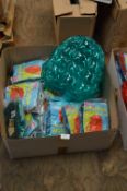 *Box Containing 30 Inflatable Backpacks - Green & Blue