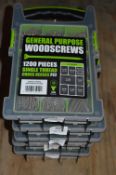 *1200 Piece PZ2 General Purpose Wood Screw Assortment
