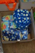 *Box Containing Approximately 30 Inflatable Backpacks - Blue with Daisies
