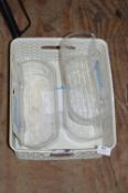 *Storage Basket and 3 Clear Plastic Shower Tidies