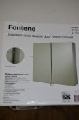 *Fonteno Stainless Steel Double Door Mirrored Cabinet