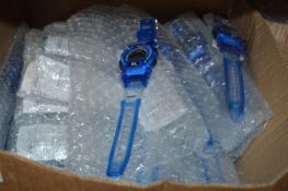 *Box Containing 50 Blue EL Super S Digital Watches