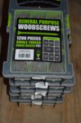 *1200 Piece PZ2 General Purpose Wood Screw Assortment