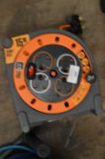 *15m Extension Cable on Reel with 4 Power Outlets