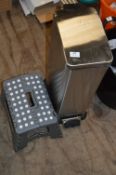 *Step Stool and a Stainless Steel Bin
