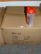 *60 Clear Protein Shaker Bottles with Red Caps