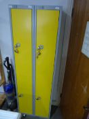 *2 Banks of 2 lockers - Yellow & Grey