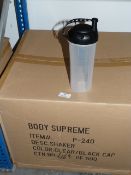 *60 Protein Shaker Bottles with Black Caps