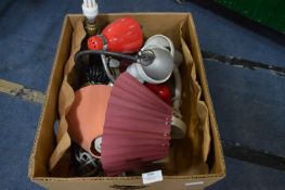Box of Desk Lamps, Table Lamp and Shades