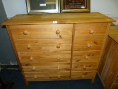 Pine Five Height Ten Drawer Chest
