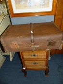 Wicker Two Drawer Side Cabinet and a Travel Trunk