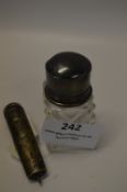 Silver Cheroot Case and a Silver Topped Bottle