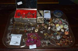 Quantity of Costume Jewellery; Necklaces, Brooches, Earring, etc.