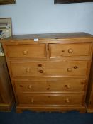 Pine Two over Three Chest of Drawers