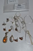 Quantity of Sterling Silver Jewellery; Necklace, Pendent, Earrings
