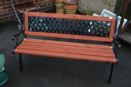 Black Cast Metal Garden Bench