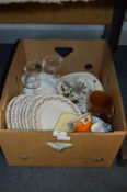Box of Dinnerware, Glassware, Mid Winter, etc.