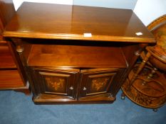 Mahogany Hall Cabinet with Inlaid Cabinet Doors