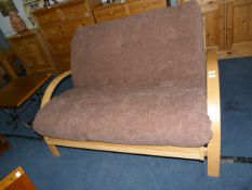 Beech Framed Futon Bed Settee