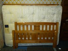 Double Sprung Matress with Pine Base and Headboard