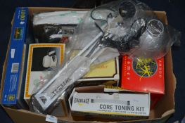 Box Containing Toning Kit, Steamer, Pan Set, Anglepoise Lamp, Jigsaw, etc.