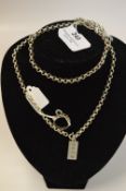 Silver Chain with Pendant and Eternity Ring - 40g Approx.