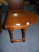 Small Oak Drop Leaf Occasional Table