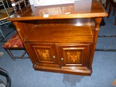 Mahogany Side Cabinet with Inlaid Panel Doors