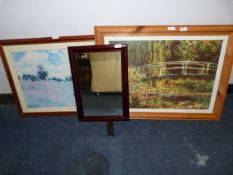 Two Framed Prints and a Mirror