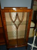 Walnut Veneered Display Cabinet