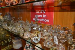 Large Collection Of Glass Ornaments Including Animals, etc.