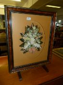Framed Floral Panelled Fire Screen