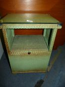Green Wicker Bedside Cabinet