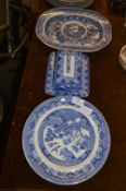 Blue & White Willow Pattern Dinnerware