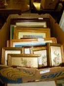 Box of Assorted Framed Prints
