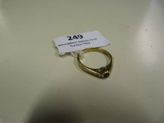 9cT Gold Ring Set with Red Stone - 2.9g Approx.