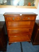 Mahogany Inlaid Three Height Shelf Unit