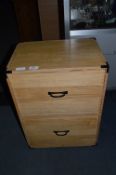 Pine Two Drawer Filing Cabinet