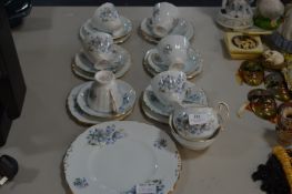 Colclough Bone China Blue Floral Pattern Tea Set